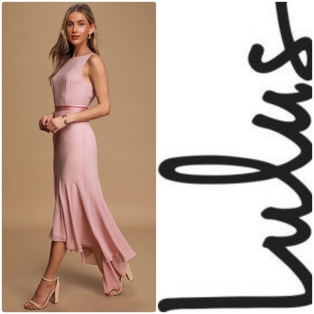 Pretty Dusty Lavender High-Low Trumpet Dress Sz M